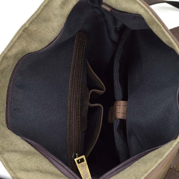 Ролл-ап рюкзак из лошадиной кожи и канвас TARWA ROc-5191-3md ROc-5191-3md фото