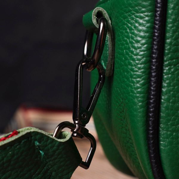Жіноча прямокутна сумка крос-боді з натуральної шкіри 22113 Vintage Зелена 22113 фото