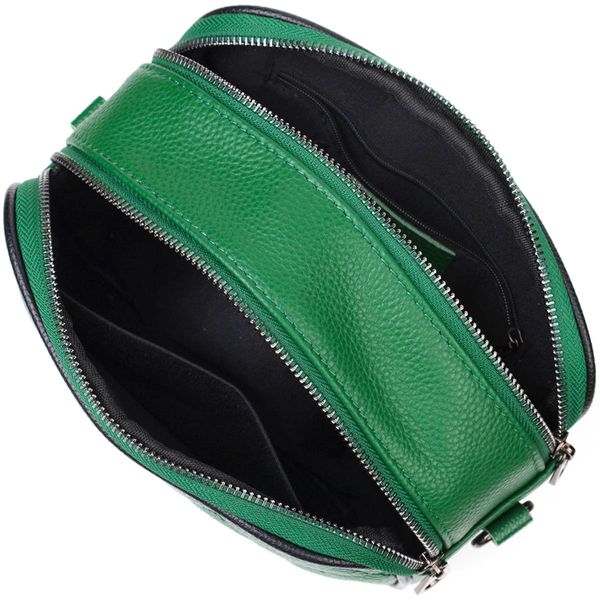 Женская прямоугольная сумка кросс-боди из натуральной кожи 22113 Vintage Зеленая 22113 фото