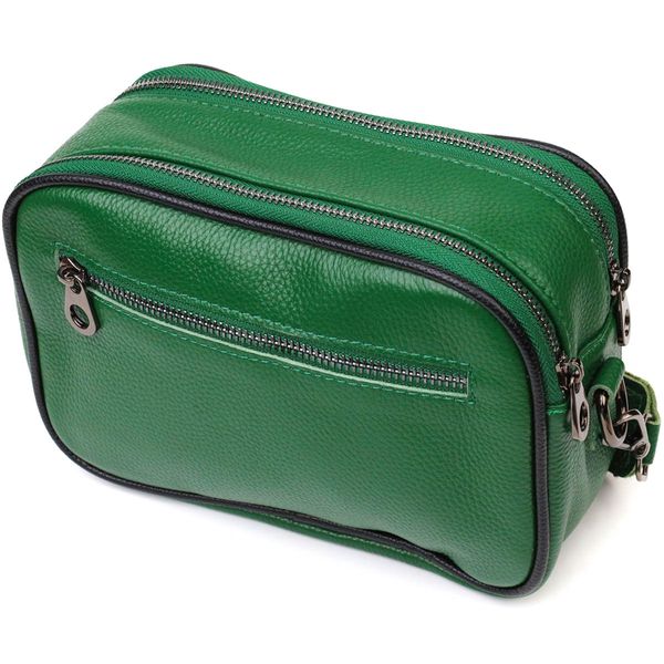Женская прямоугольная сумка кросс-боди из натуральной кожи 22113 Vintage Зеленая 22113 фото