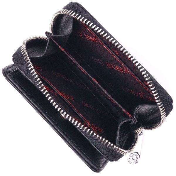 Стильний жіночий гаманець із монетницею на блискавці з натуральної шкіри KARYA 21408 Чорний 21408 фото