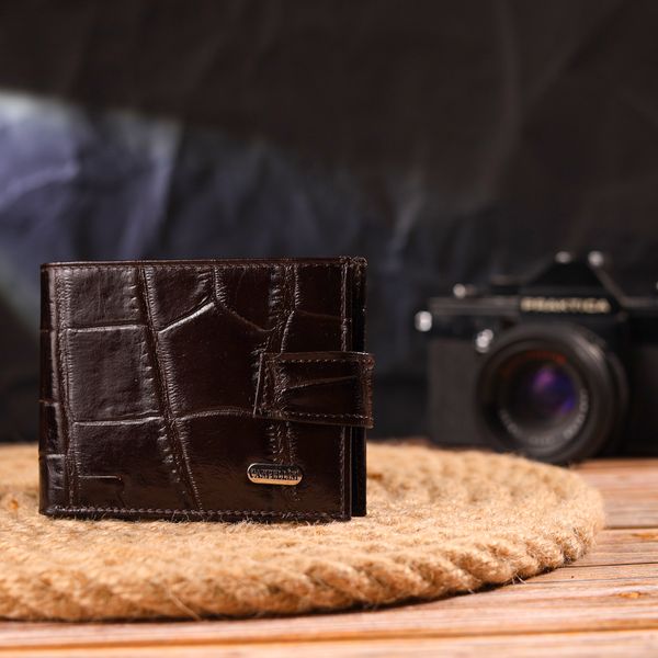 Надійний чоловічий гаманець із натуральної фактурної шкіри CANPELLINI 21516 Коричневий 21516 фото