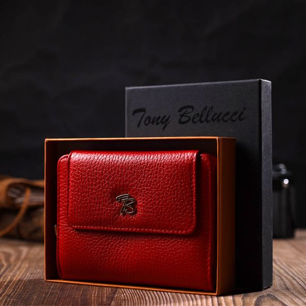 Яркий женский кошелек с вместительной монетницей на молнии из натуральной кожи Tony Bellucci 22013 Красный 22013 фото