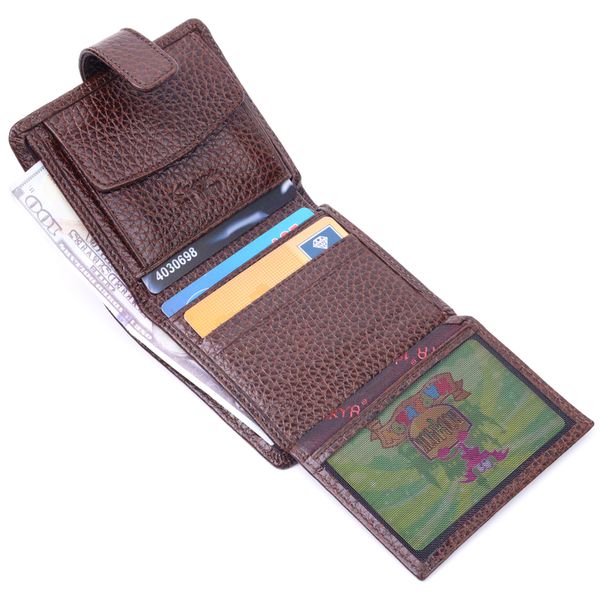 Компактний гаманець для чоловіків з натуральної шкіри KARYA 21326 Коричневий 21326 фото