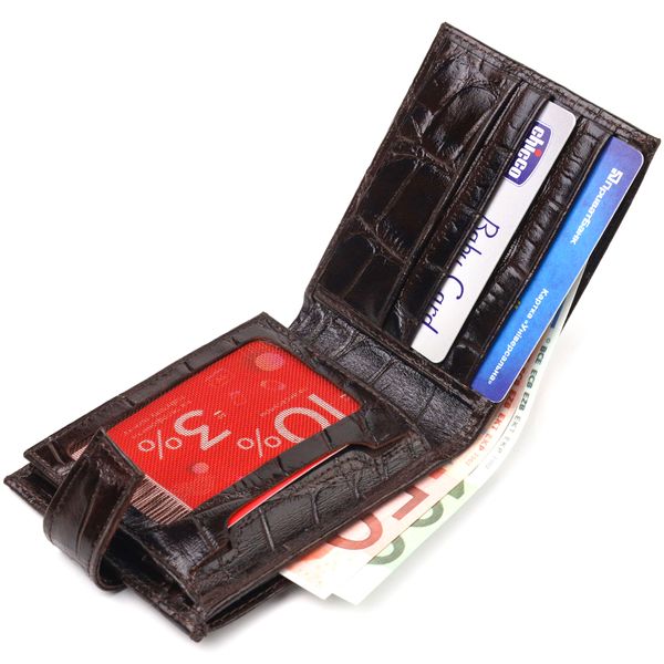 Надійний чоловічий гаманець із натуральної фактурної шкіри CANPELLINI 21516 Коричневий 21516 фото