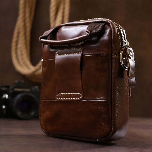 Небольшая мужская сумка из натуральной кожи Vintage 20478 Коричневый 52438 фото