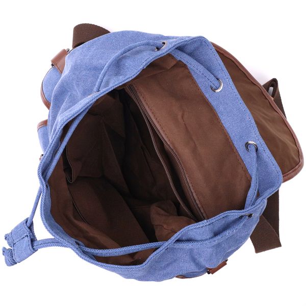 Надійний текстильний рюкзак, що закривається клапаном на магніт Vintage 22154 Синій 56790 фото