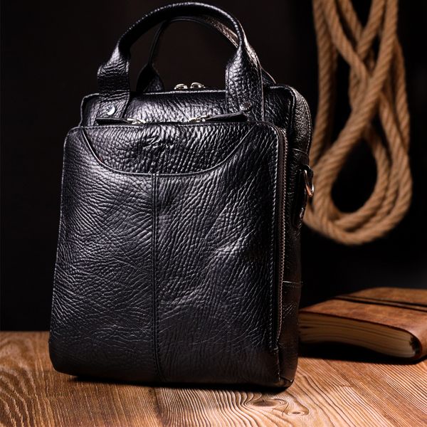 Багатофункціональна чоловіча сумка KARYA 20900 шкіряна Чорний 20900 фото