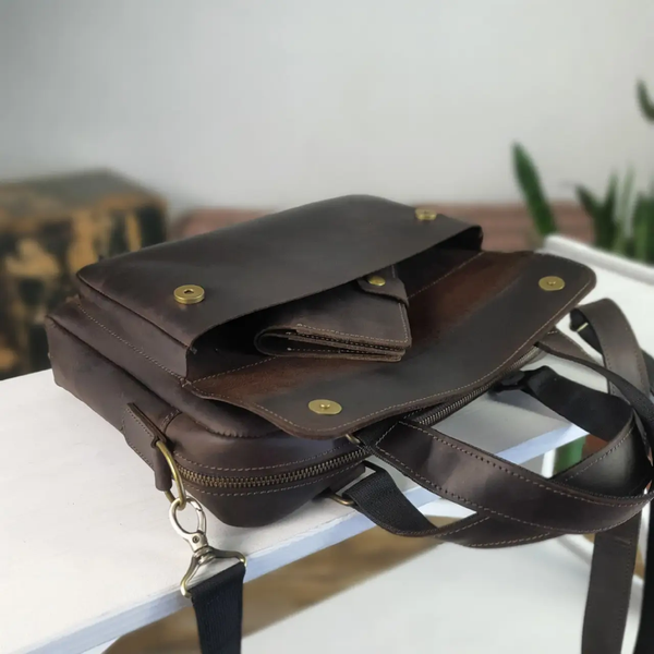 Мужская кожаная деловая сумка для документов SGE BA4 brown коричневая BA4 brown фото