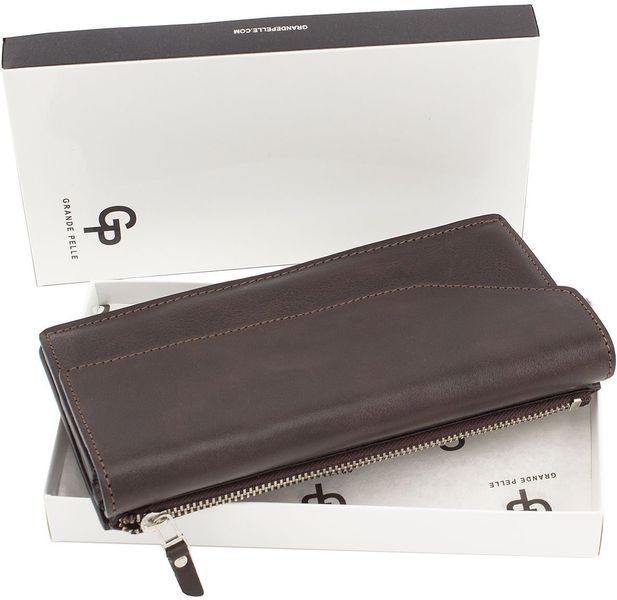 Шкіряний портмоне коричневого кольору зі шкіри NAPPA Grande Pelle 514620 514620 фото