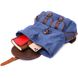 Надійний текстильний рюкзак, що закривається клапаном на магніт Vintage 22154 Синій 56790 фото 6