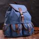 Надійний текстильний рюкзак, що закривається клапаном на магніт Vintage 22154 Синій 56790 фото 7
