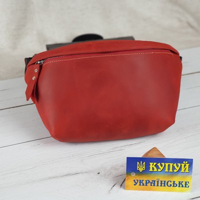 Жіноча шкіряна сумка на пояс бананка SGE RO 001 red червона RO 001 red фото