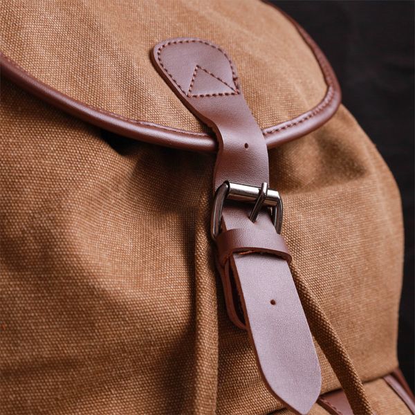 Чоловічий текстильний рюкзак, що закривається клапаном на магніт Vintage 22155 Коричневий 56791 фото