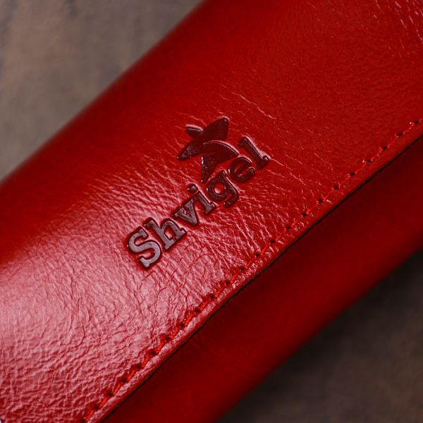 Стильная женская кожаная ключница Shvigel 16530 Красный 16530 фото