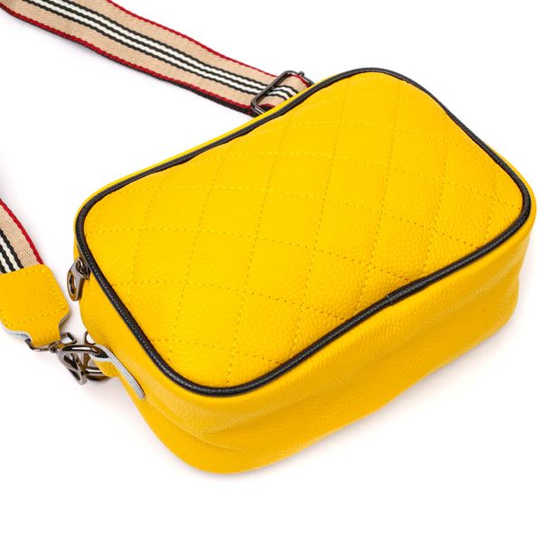 Прямокутна жіноча сумка крос-боді з натуральної шкіри 22114 Vintage Жовта 22114 фото