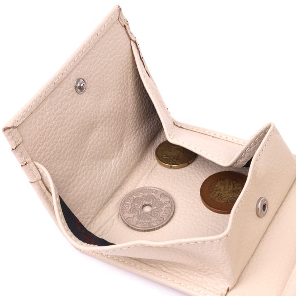 Маленький жіночий гаманець із монетницею з натуральної шкіри KARYA 21377 Молочний 21377 фото