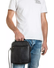 Чоловіча шкіряна сумка на плече містка REK-022-Flotar чорна REK-022-Flotar фото 5