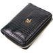 Компактний жіночий гаманець з місткою монетницею на блискавці з натуральної шкіри з тисненням під крокодила Tony Bellucci 22014 Чорний 22014 фото 1