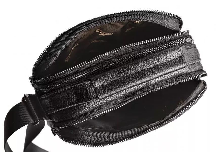 Мужская кожаная сумка на плечо вместительная REK-022-Flotar черная REK-022-Flotar фото