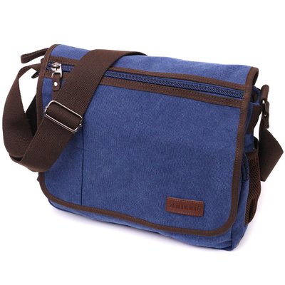Чоловіча сумка через плече для ноутбука 13" із щільного текстилю Vintage 22203 Синій 56836 фото