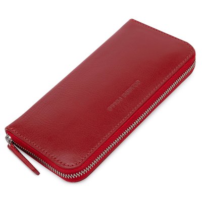 Стильный кожаный женский кошелек на молнии GRANDE PELLE 11563 Красный 11563 фото