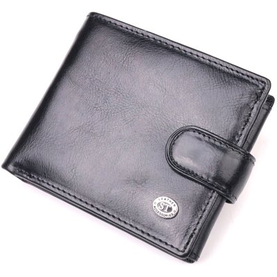 Классический мужской бумажник из натуральной кожи ST Leather 19407 Черный 19407 фото