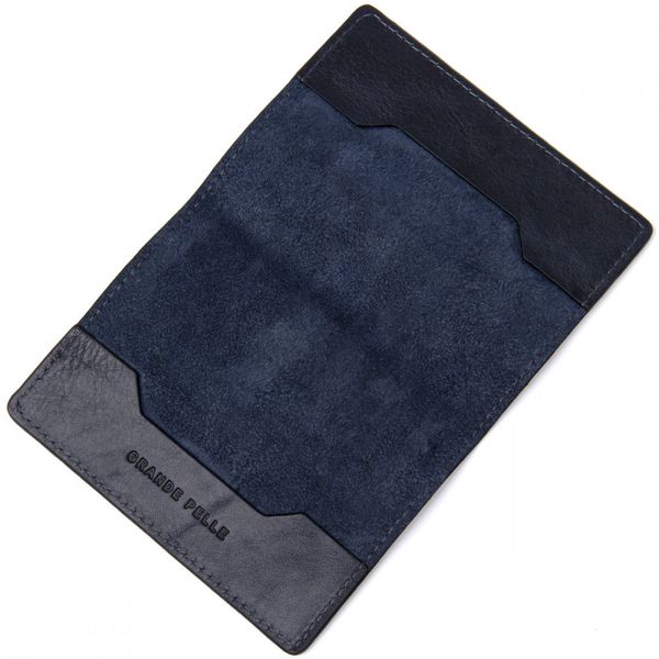 Темно-синя шкіряна обкладинка для паспорта Grande Pelle 252670 252670 фото