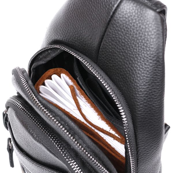 Стильна шкіряна чоловіча сумка через плече Vintage 20672 Чорний 20672 фото