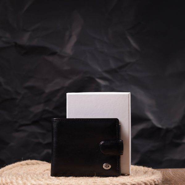 Класичний чоловічий гаманець із натуральної шкіри ST Leather 19407 Чорний 19407 фото