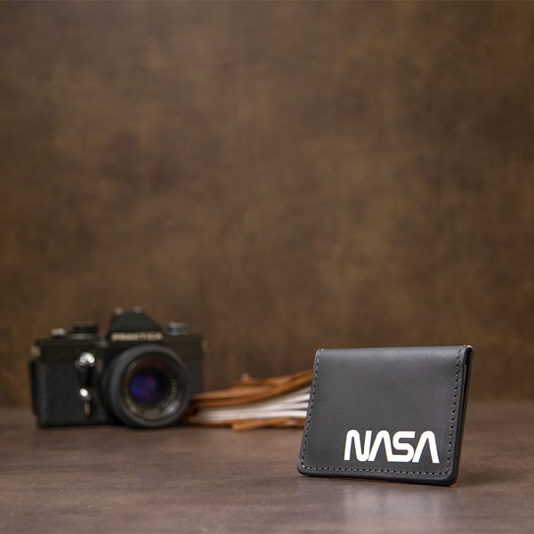 Кожаная обложка для автодокументов с логотипом NASA GRANDE PELLE 11490 Черный 11490 фото