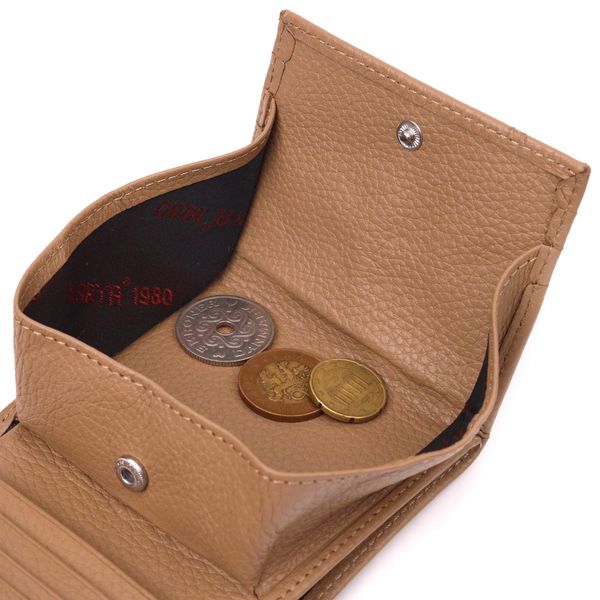 Стильный женский кошелек с монетницей из натуральной кожи KARYA 21378 Бежевый 21378 фото
