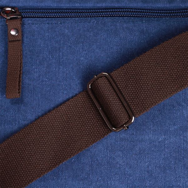 Мужская сумка через плечо для ноутбука 13" из плотного текстиля Vintage 22203 Синий 56836 фото