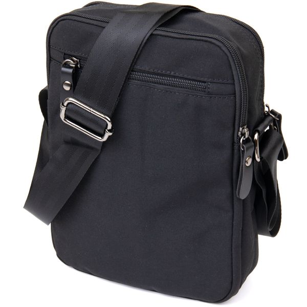 Універсальна текстильна чоловіча сумка на два відділення Vintage 20660 Чорна 20660 фото