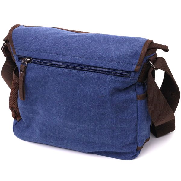 Мужская сумка через плечо для ноутбука 13" из плотного текстиля Vintage 22203 Синий 56836 фото