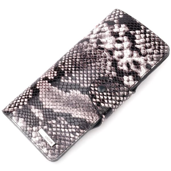 Багатофункціональне жіноче портмоне з натуральної фактурної шкіри під змію KARYA 21002 Чорний 21002 фото