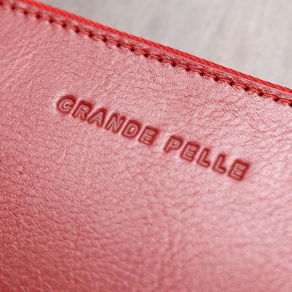 Стильный кожаный женский кошелек на молнии GRANDE PELLE 11563 Красный 11563 фото