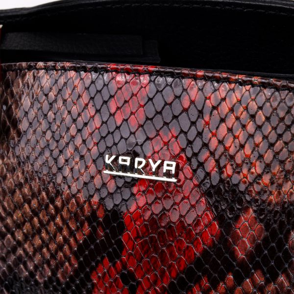 Фактурная небольшая женская сумка KARYA 20902 кожаная Черный 20902 фото