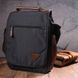 Вертикальная мужская сумка через плечо текстильная 21261 Vintage Черная 55145 фото 8
