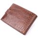 Цікавий чоловічий гаманець із натуральної шкіри з тисненням під крокодила KARYA 21202 Коричневий 21202 фото 2