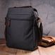 Вертикальная мужская сумка через плечо текстильная 21261 Vintage Черная 55145 фото 9