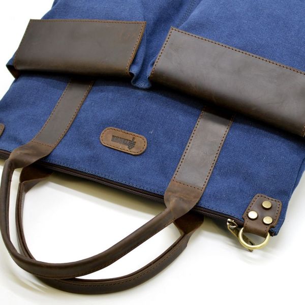 Екслюзивна сумка унісекс, через плече (канвас і шкіра) TARWA RK-1355-4lx RK-1355-4lx фото