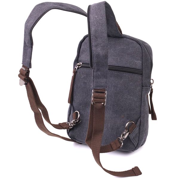 Практична сумка-рюкзак з двома відділеннями із щільного текстилю Vintage 22162 Чорний 56798 фото