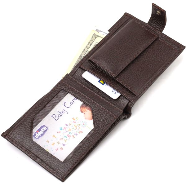 Місткий чоловічий гаманець із натуральної шкіри флотар CANPELLINI 21944 Коричневий 21944 фото