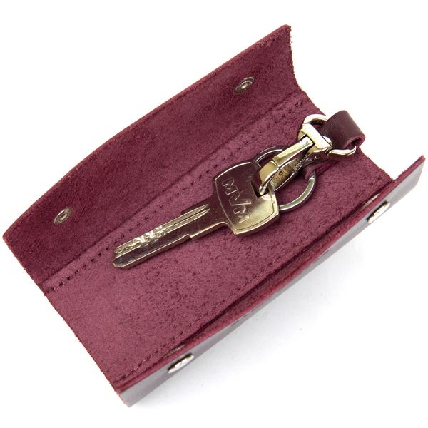 Шкіряна стильна ключниця GRANDE PELLE 11348 Бордовий 11348 фото