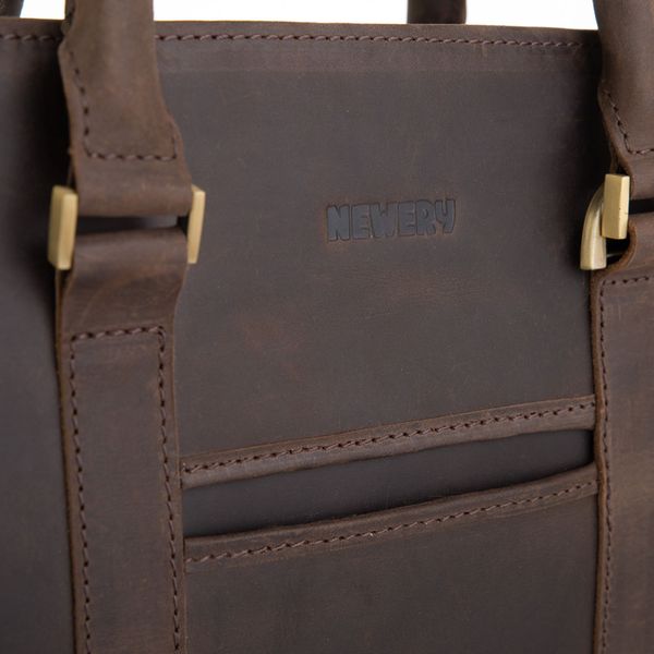Стильний портфель з вінтажній шкіри коричневого кольору Newery N1992KC N1992KC фото