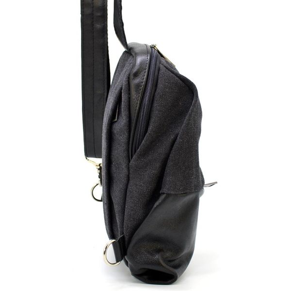 Рюкзак слінг на одне плече зі шкіри та канвас TARWA GCs-1905-3md GCs-1905-3md фото