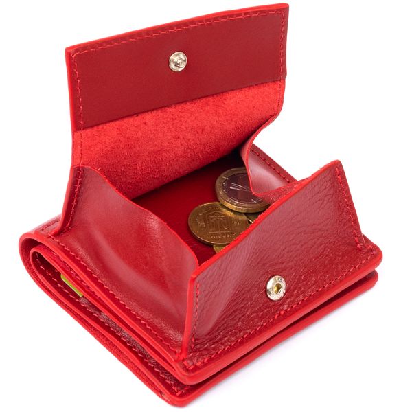 Вертикальне глянсове портмоне з накладною монетницьою GRANDE PELLE 11331 Червоне 11331 фото