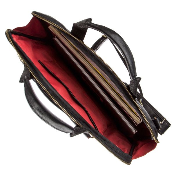 Мужская кожаная тонкая сумка для ноутбука SHVIGEL 19117 Черная 19117 фото