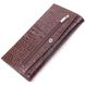 Цікавий вертикальний гаманець із натуральної фактурної шкіри KARYA 21434 Коричневий 21434 фото 2